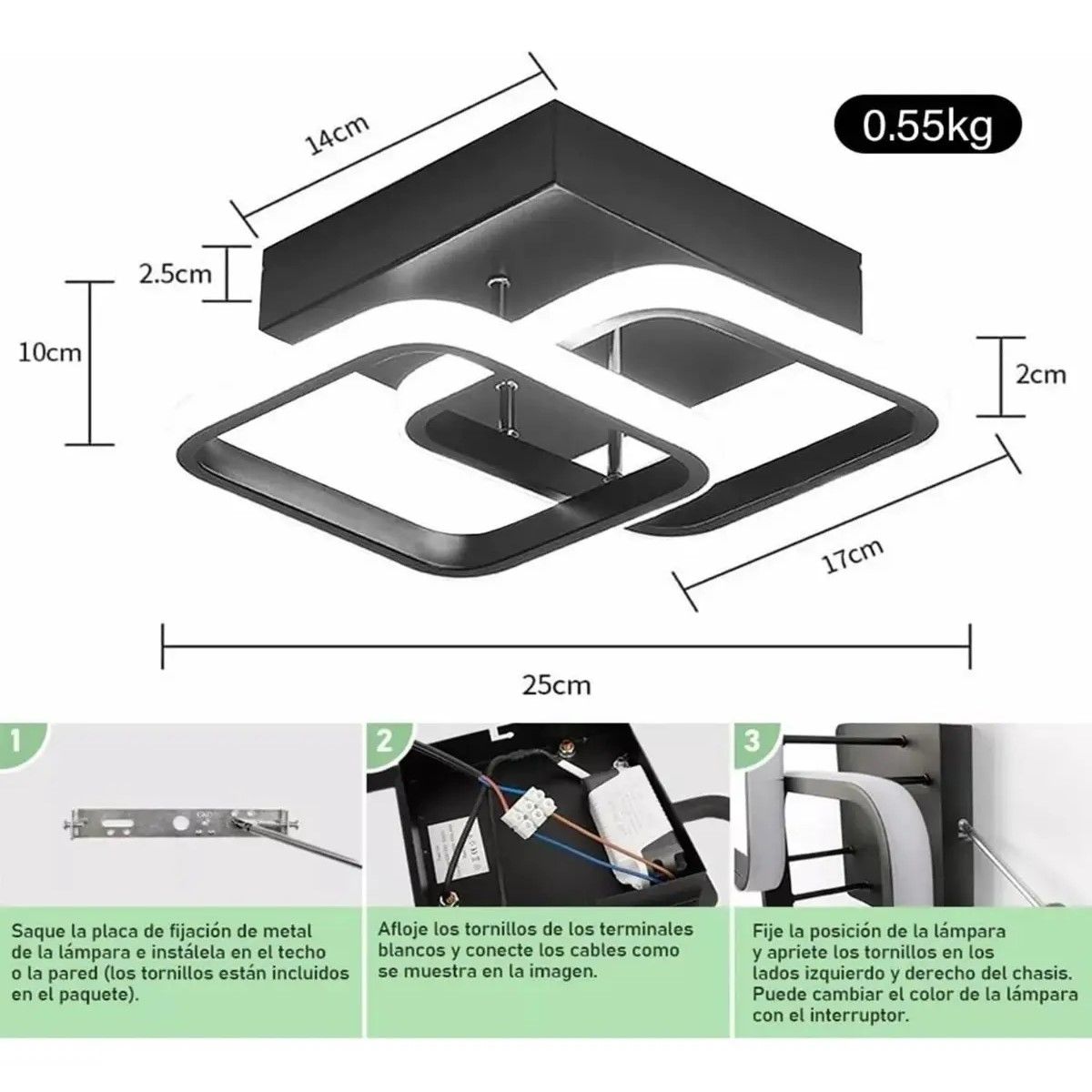 GENERICO - Lampara Moderna Led Lampara Para Pared Techo Hogar Sala BELUG