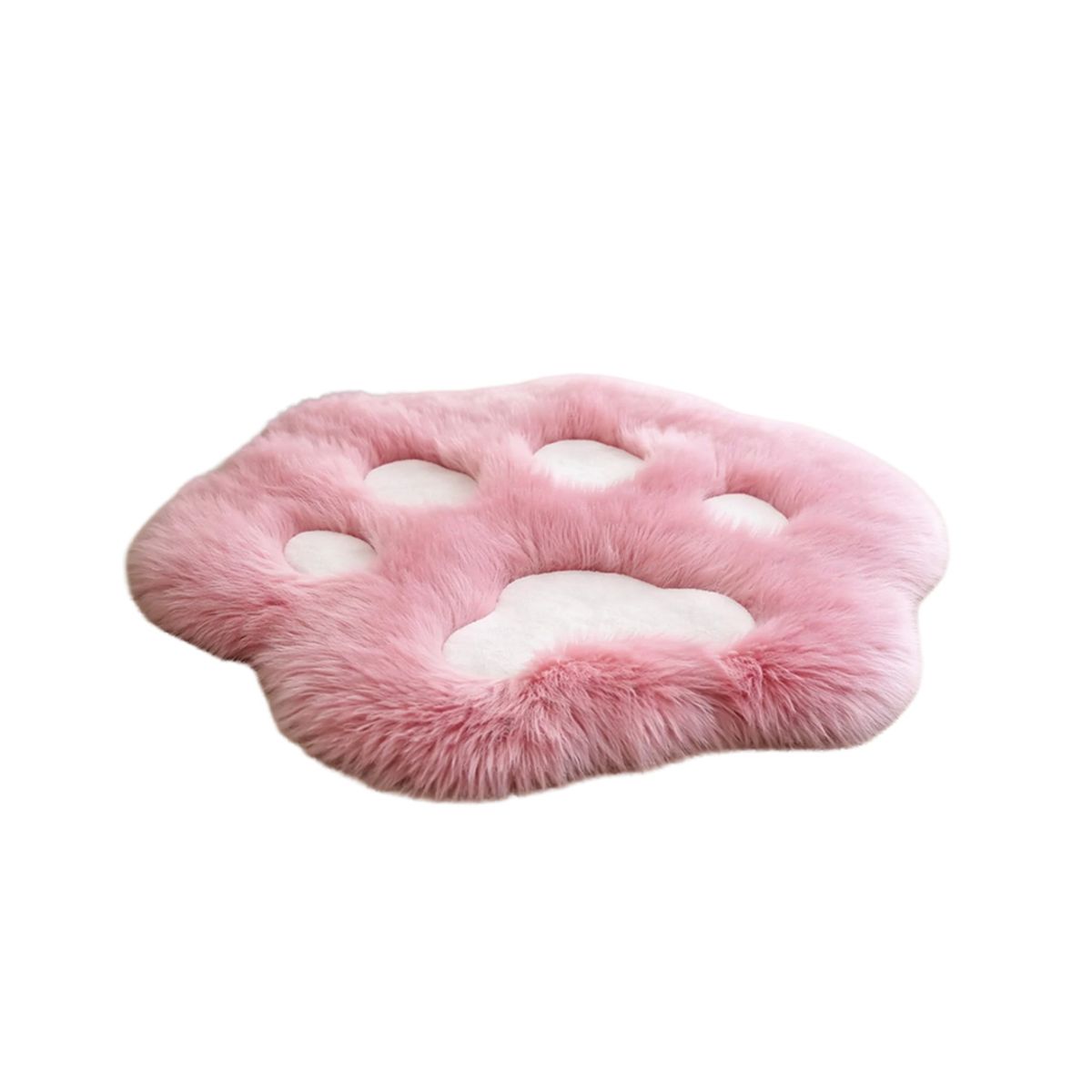 GENERICO - Alfombra De Patita Felpa Color Rosa Con Blanco