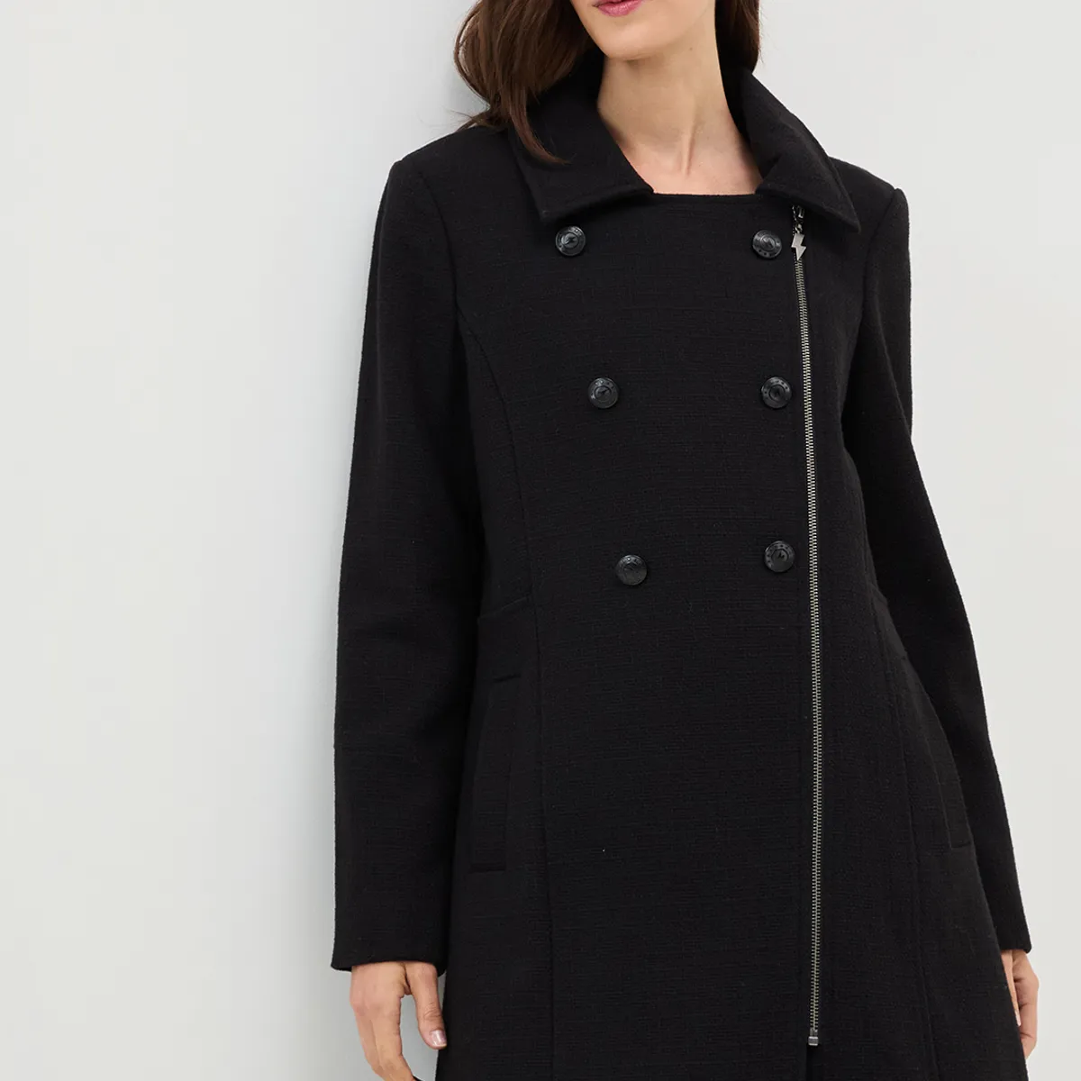 IO - Chaqueton Liso Mujer Negro Io