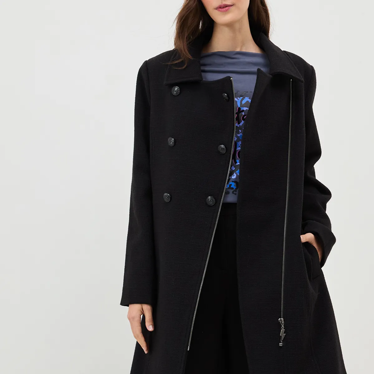 IO - Chaqueton Liso Mujer Negro Io
