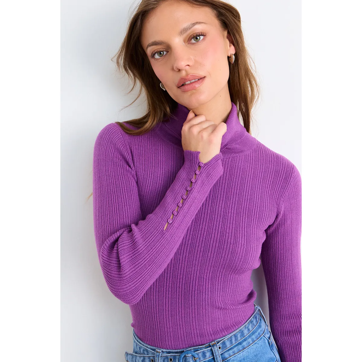 IO - Beatle Tejido Basico Rib Mujer Morado Io