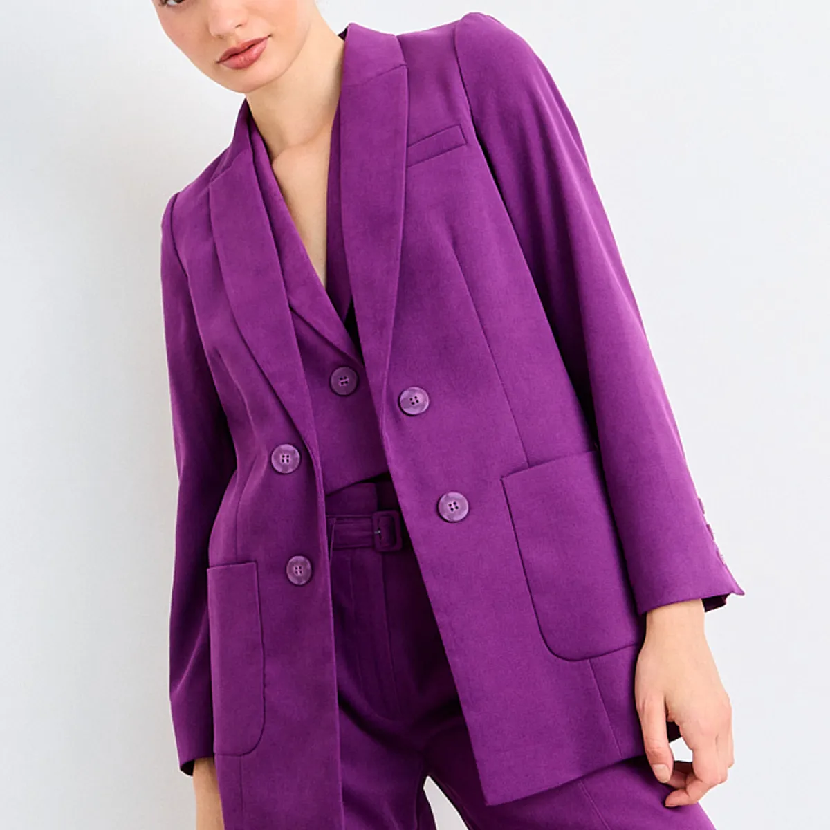 IO - Blazer Liso Mujer Morado Io
