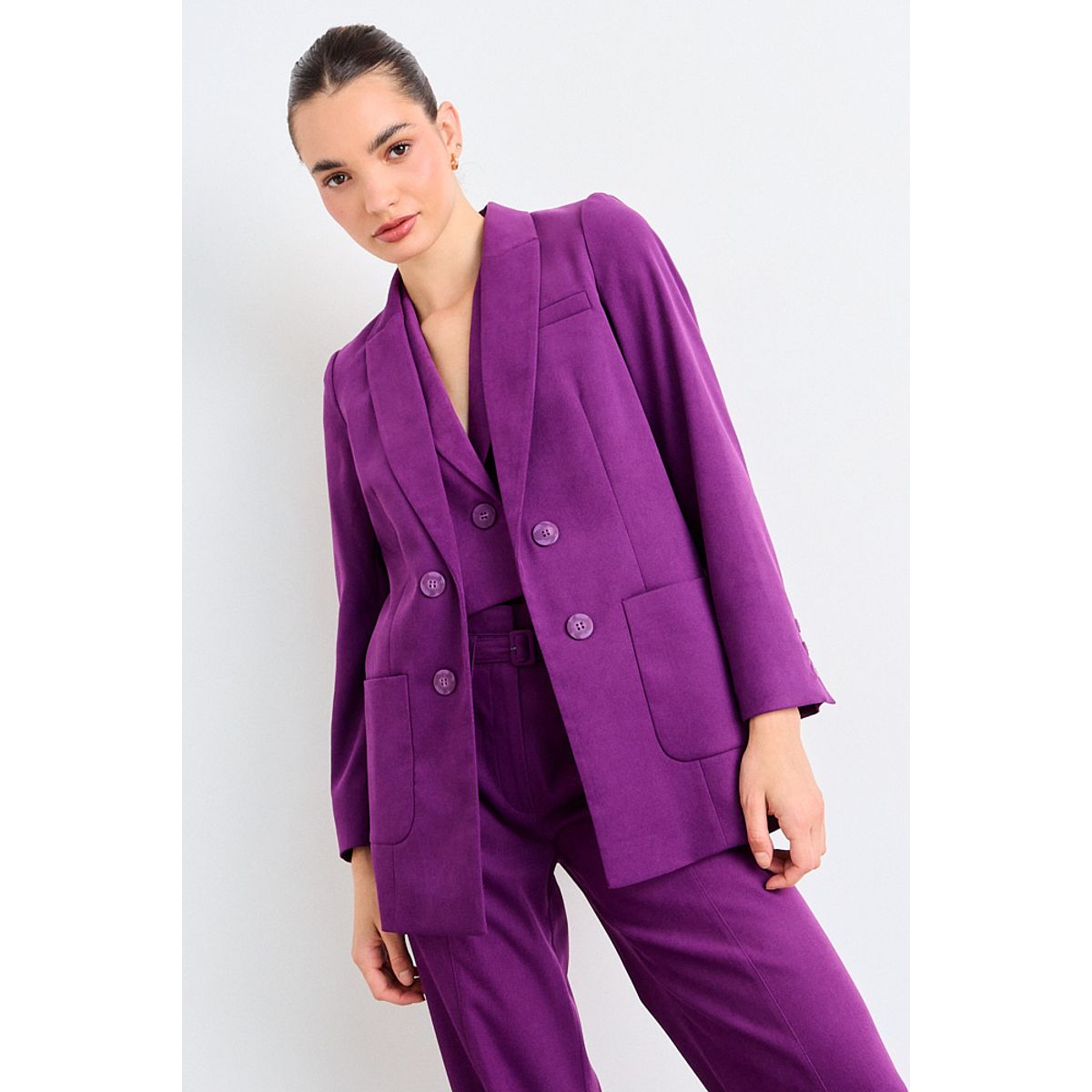 IO - Blazer Liso Mujer Morado Io