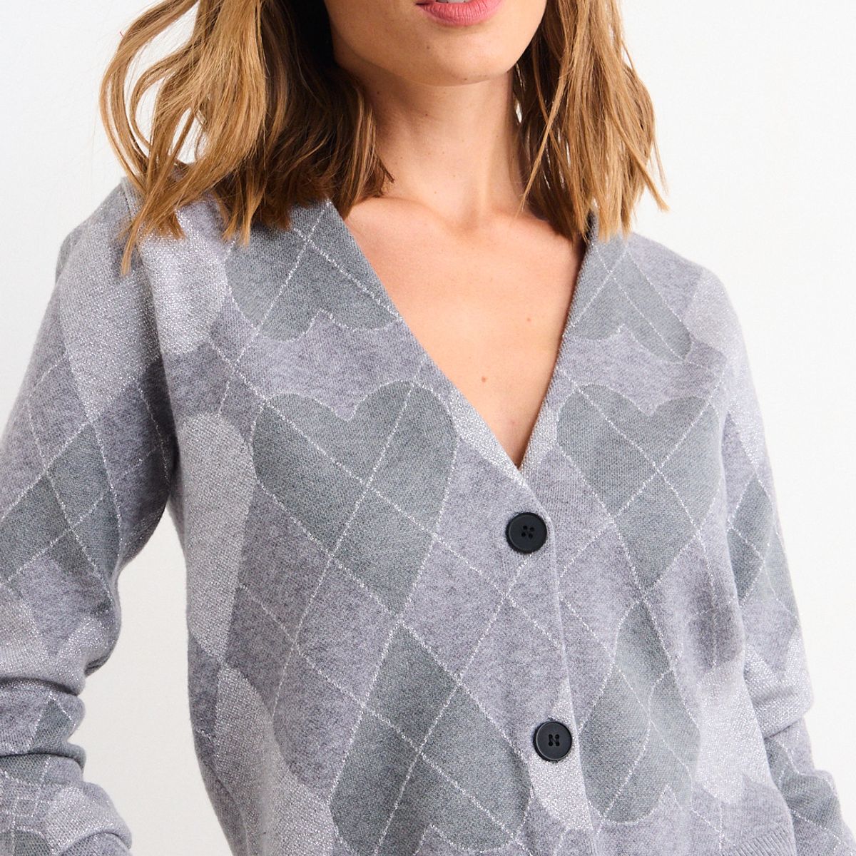 IO - Cardigan Top Mujer Gris Io