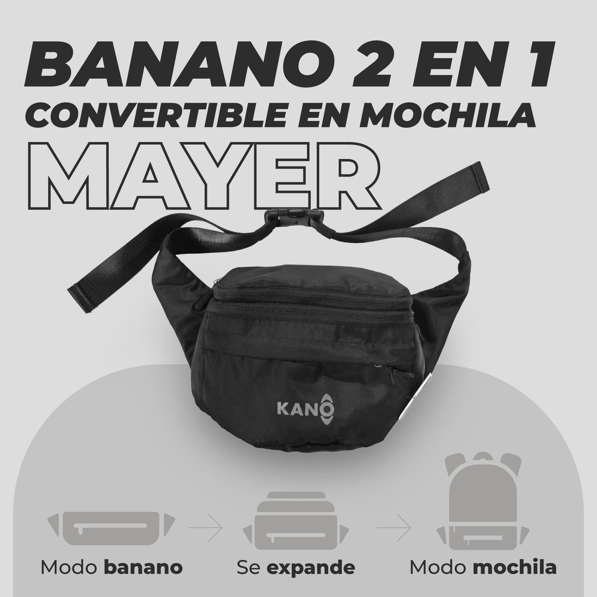 KANO - Banano 2 En 1 Expandible / Mochila 5 - 15L Mayer