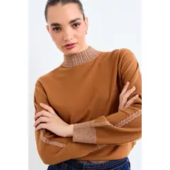 IO - Sweater Delgado Manga Princesa Mujer Café