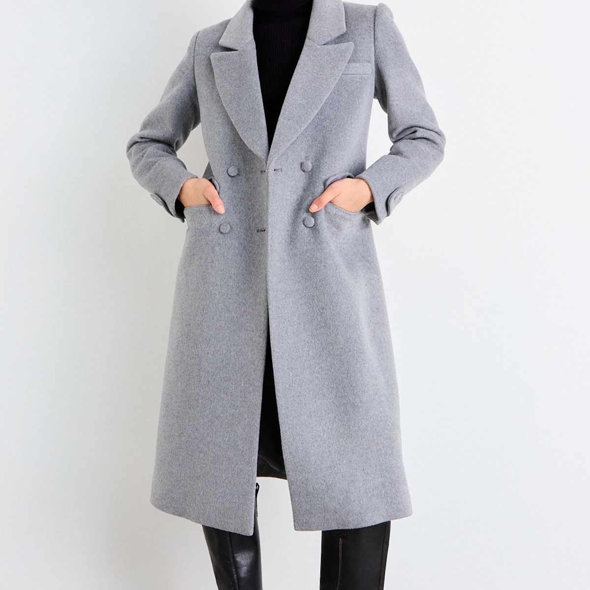 IO - Chaqueton Liso Mujer Gris Io