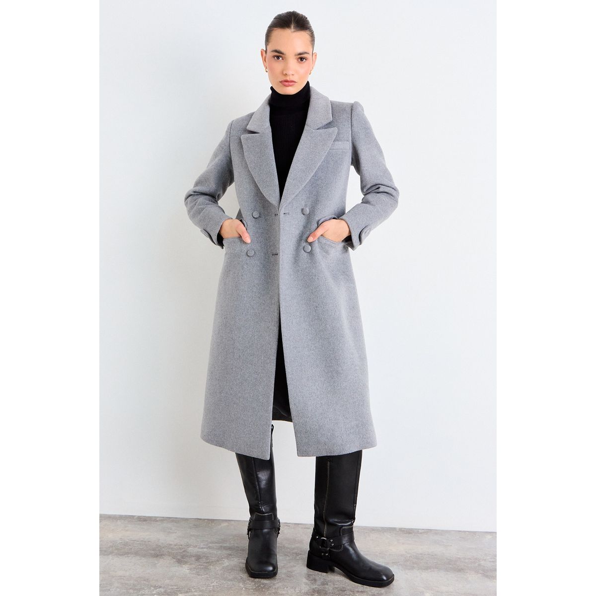 IO - Chaqueton Liso Mujer Gris Io