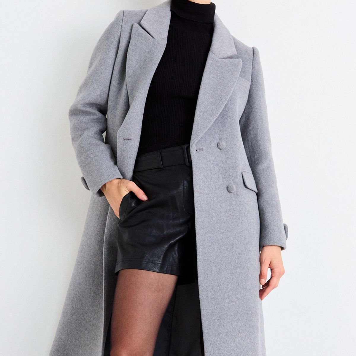 IO - Chaqueton Liso Mujer Gris Io
