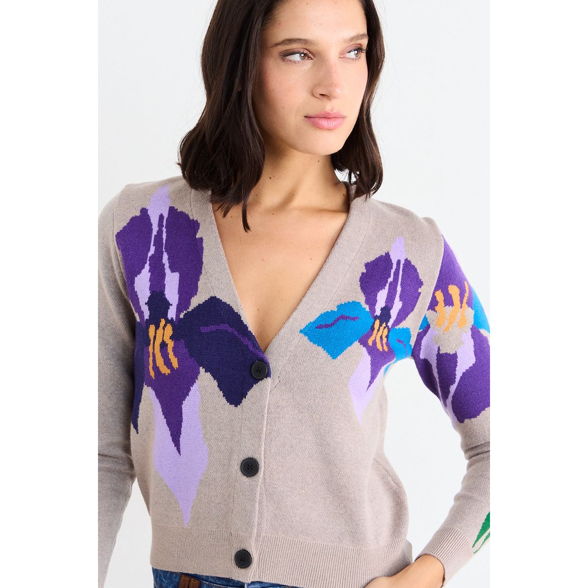 IO - Cardigan Top Mujer Morado Io