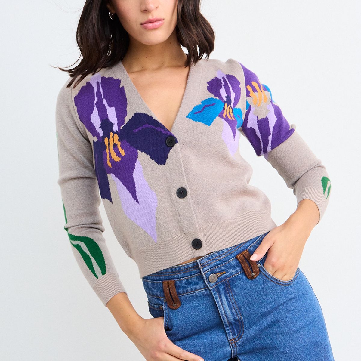 IO - Cardigan Top Mujer Morado Io