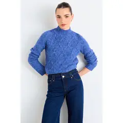 IO - Sweater Moair Trenzado Mujer Azul