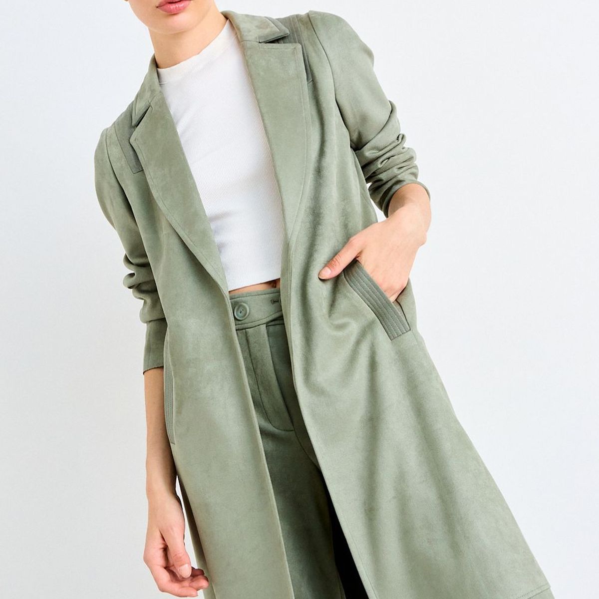 IO - Tapado Liso Mujer Verde Oliva Io
