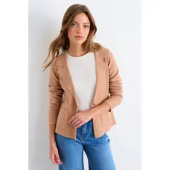 IO - Blazer Tejido Mujer Café