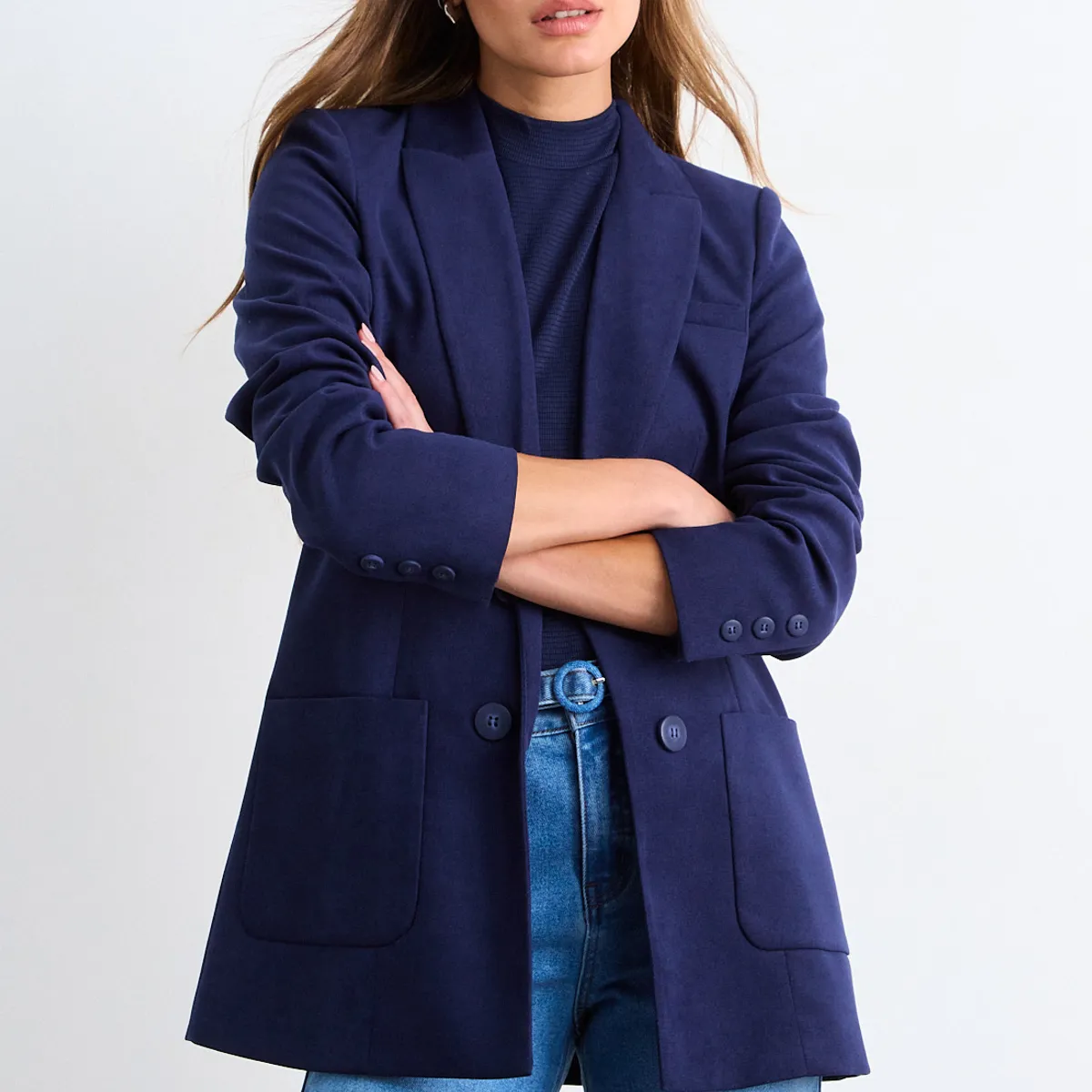 IO - Blazer Liso Mujer Azul Io
