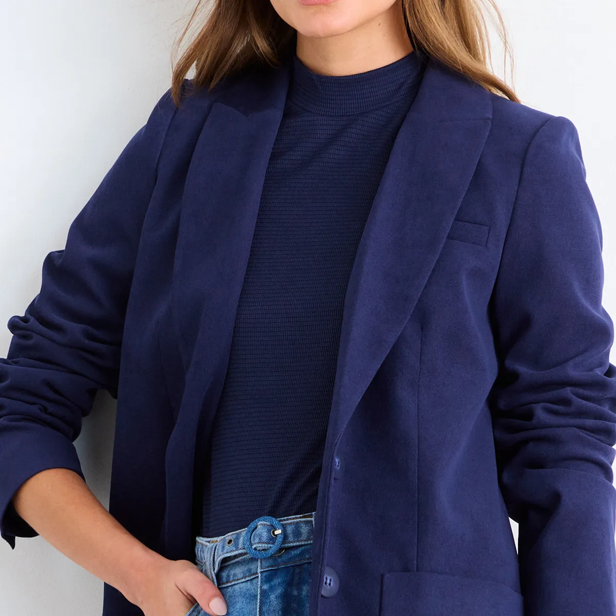 IO - Blazer Liso Mujer Azul Io