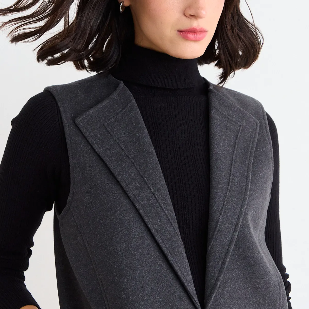 IO - Chaqueton Sin Mangas Liso Mujer Gris Io