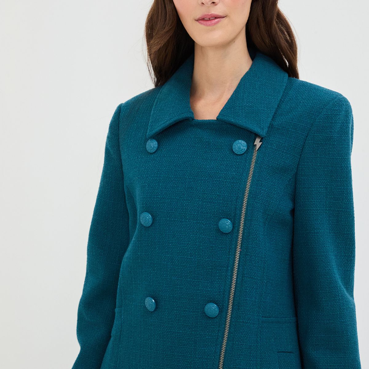 IO - Chaqueton Liso Mujer Verde Petróleo Io