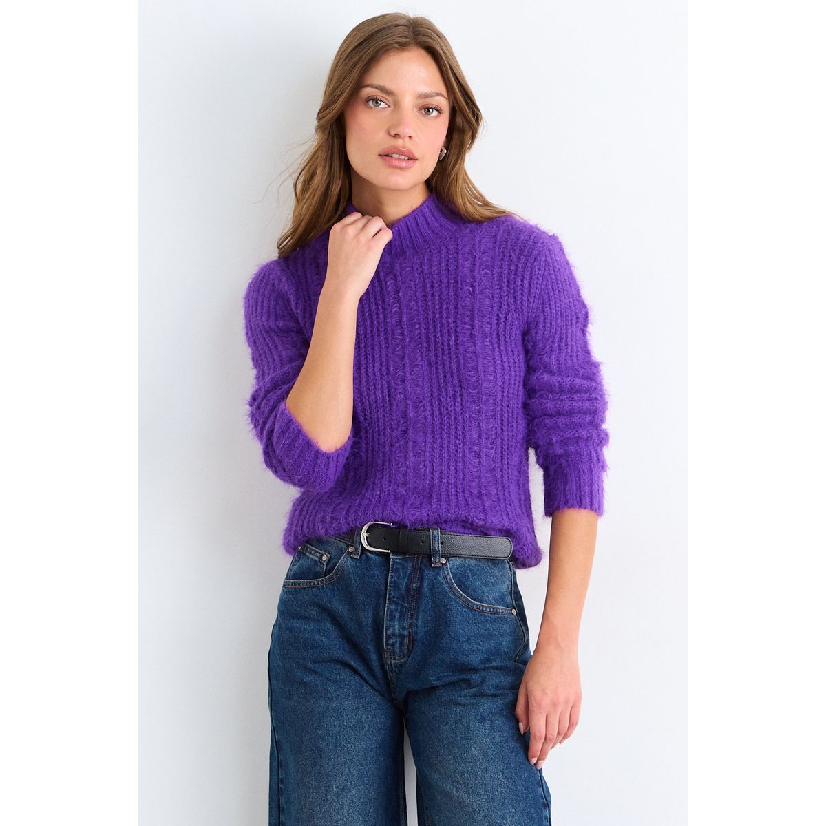 IO - Sweater Liso Mujer Morado Io