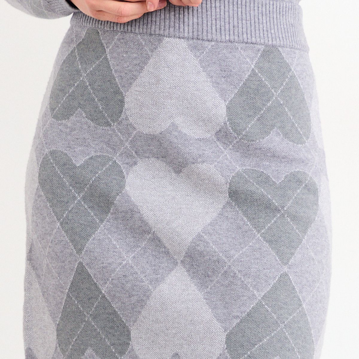 IO - Falda Jacquard Mujer Gris Io