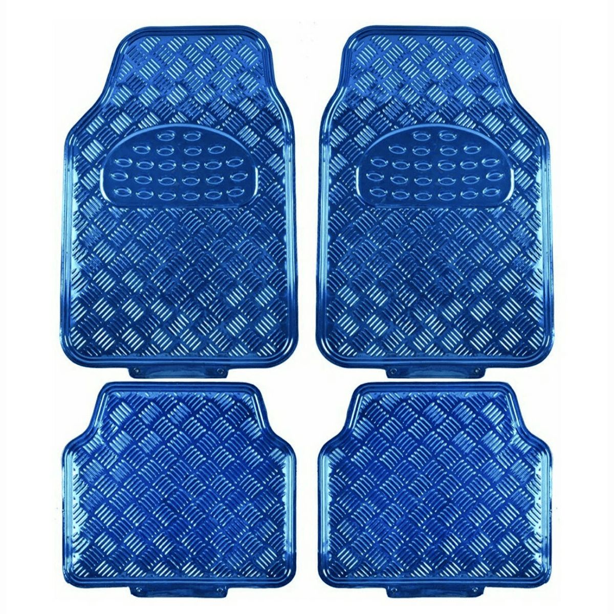GENERICO - Alfombrillas Carro Metálicas Azul 4 Pcs
