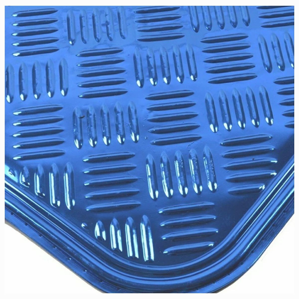 GENERICO - Alfombrillas Carro Metálicas Azul 4 Pcs