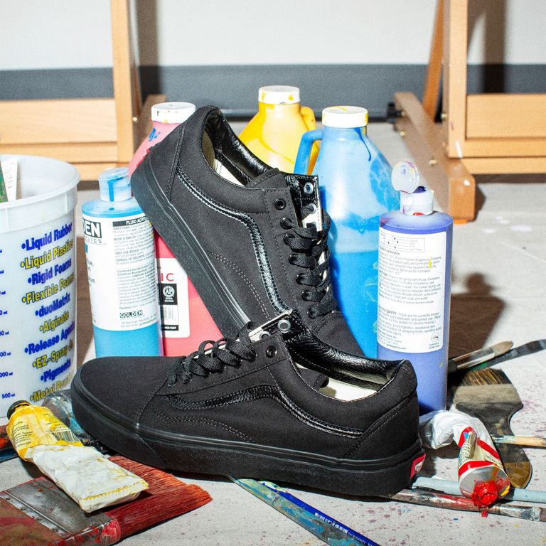 Ua Old Skool Black Black Zapatilla Urbana Mujer Negra