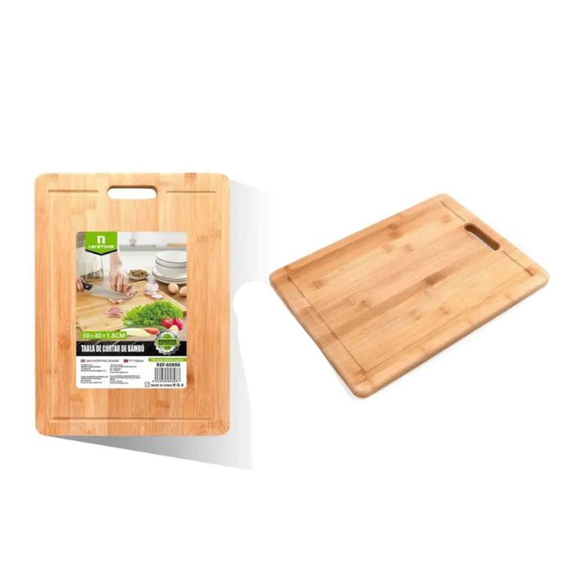 GENERICO - Tabla De Cortar De Bambú Profesional 30x40 cm