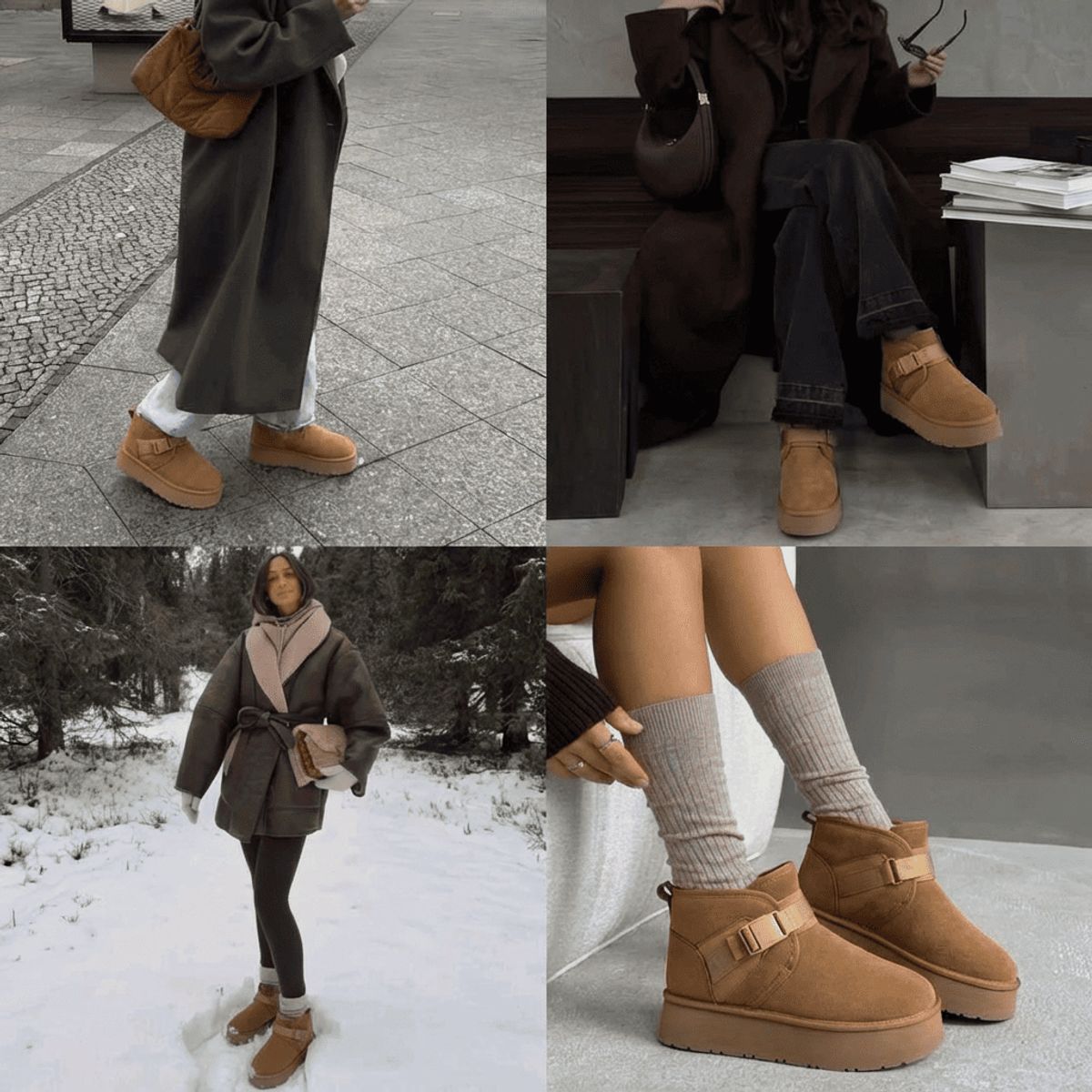 BOVINITA - Bota Mujer Pantubota Chiporro Plataforma Botin Invierno