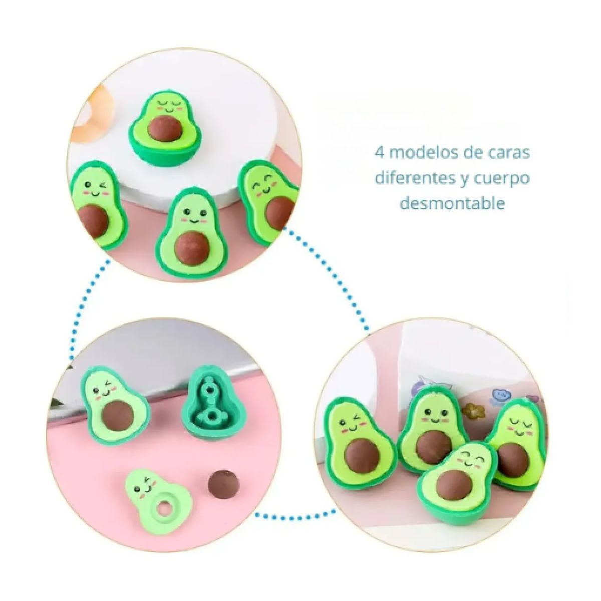 GENERICO - Pack 36 Gomas de Borrar Con Forma De Palta - Cumpleaños