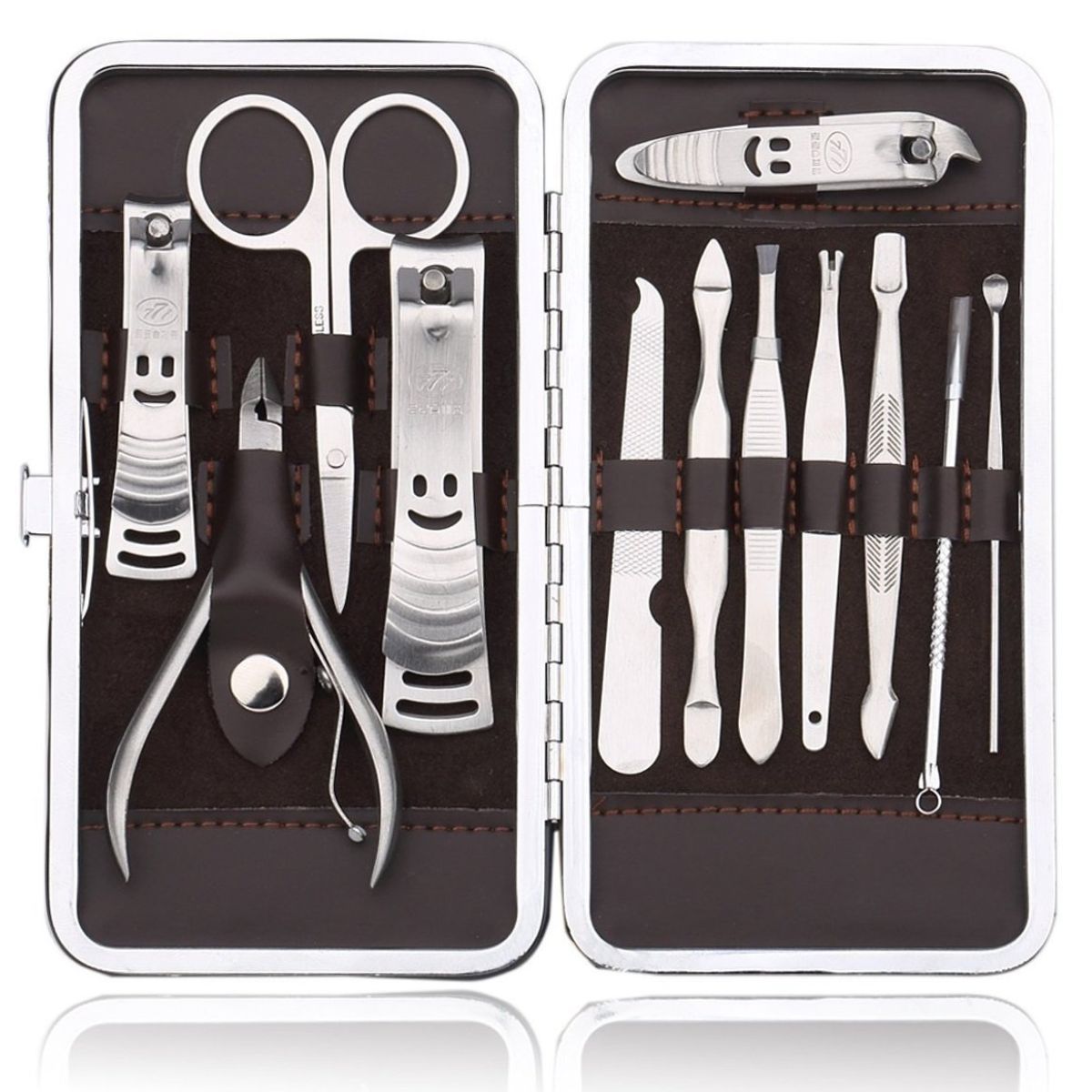 GENERICO - Kit Manicure Acero Inoxidable 12 Pzas