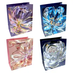 GENERICO - BOLSA DE REGALO FLORES MARMOLEADO 30X40 X1UNI