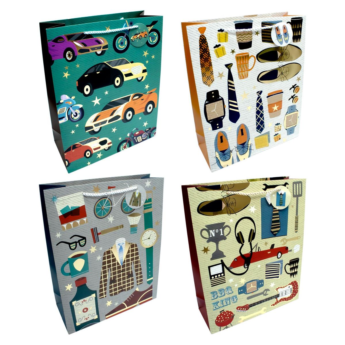 GENERICO - BOLSA DE REGALO ICONOS VINTAGE 30X40 X12UNI