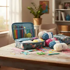 GENERICO - Set Con Estuche Crochet Silicona Accesorios Para Tejer