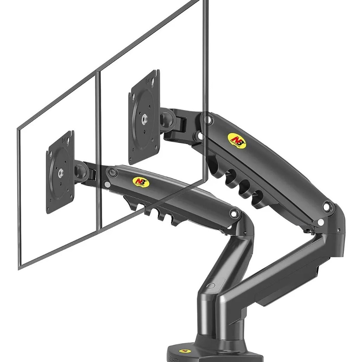 GENERICO - Soporte Ergonómico De Mesa Para Tv/monitor 2 Brazos 17-27 Color Negro
