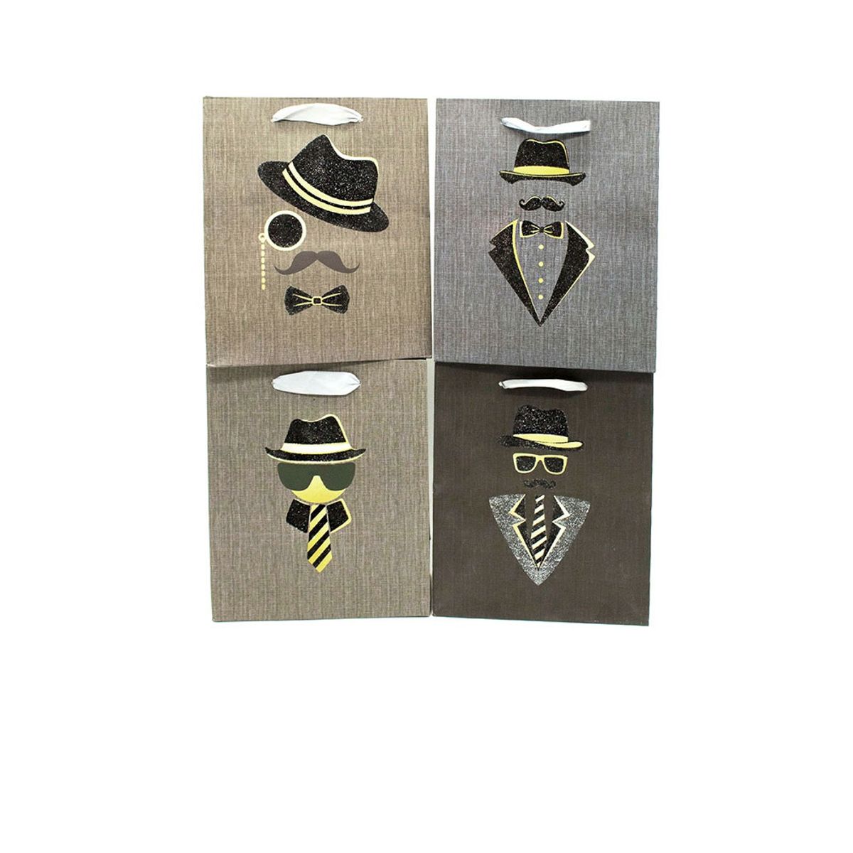 GENERICO - BOLSA DE REGALO PAPA GLITTER 3D 19.5X23.5 CM X12 UNI