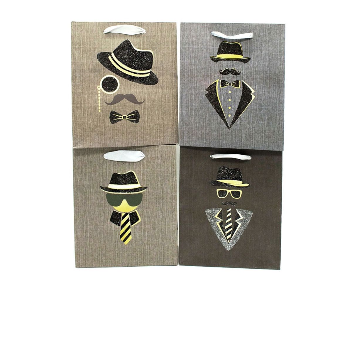GENERICO - BOLSA DE REGALO PAPA GLITTER 3D 26X32 CM X12 UNI