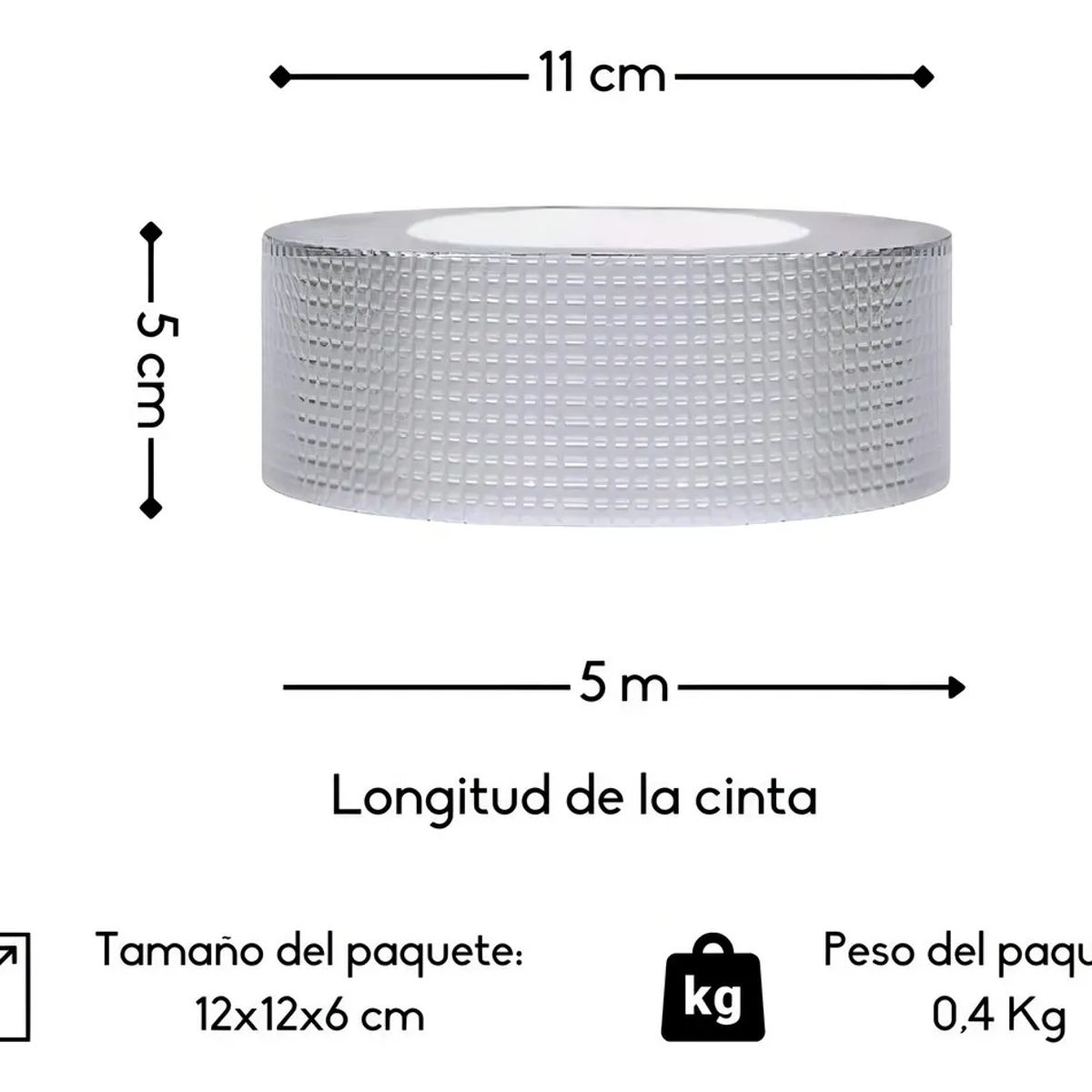 GENERICO - Cinta Sellador Butilo Techo Gotera Impermeable 5cmx5mtrs
