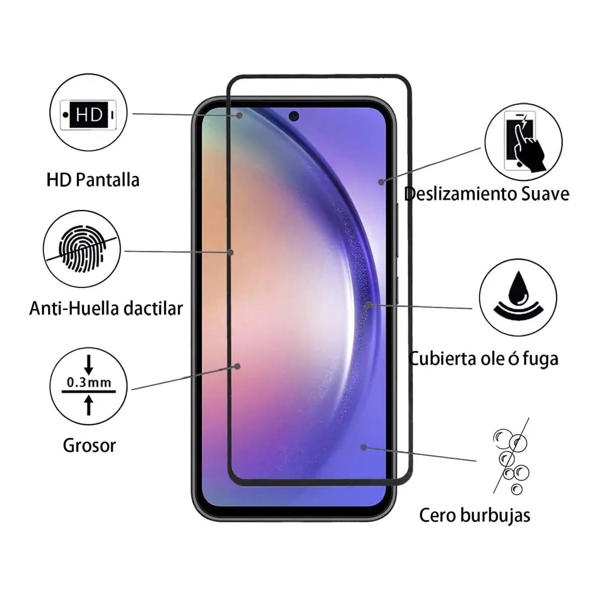 BELKRA - Pack X 3 Mica Vidrio Para Samsung A57 5g Lamina Protector