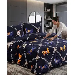 GENERICO - Juego de Cama Cubrecama Con Sherpa Quilting Premium 2 Plazas