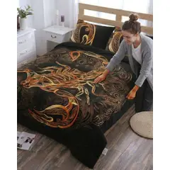 GENERICO - Juego de Cama Cubrecama Con Sherpa Quilting Premium 2 Plazas