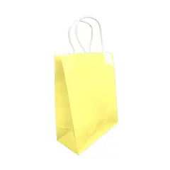 GENERICO - BOLSA REGALO KRAFT PASTEL AMARILLO 21 X 27 X 11 X12