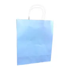 GENERICO - BOLSA REGALO KRAFT PASTEL CELESTE 21 X 27 X 11 X12UNI
