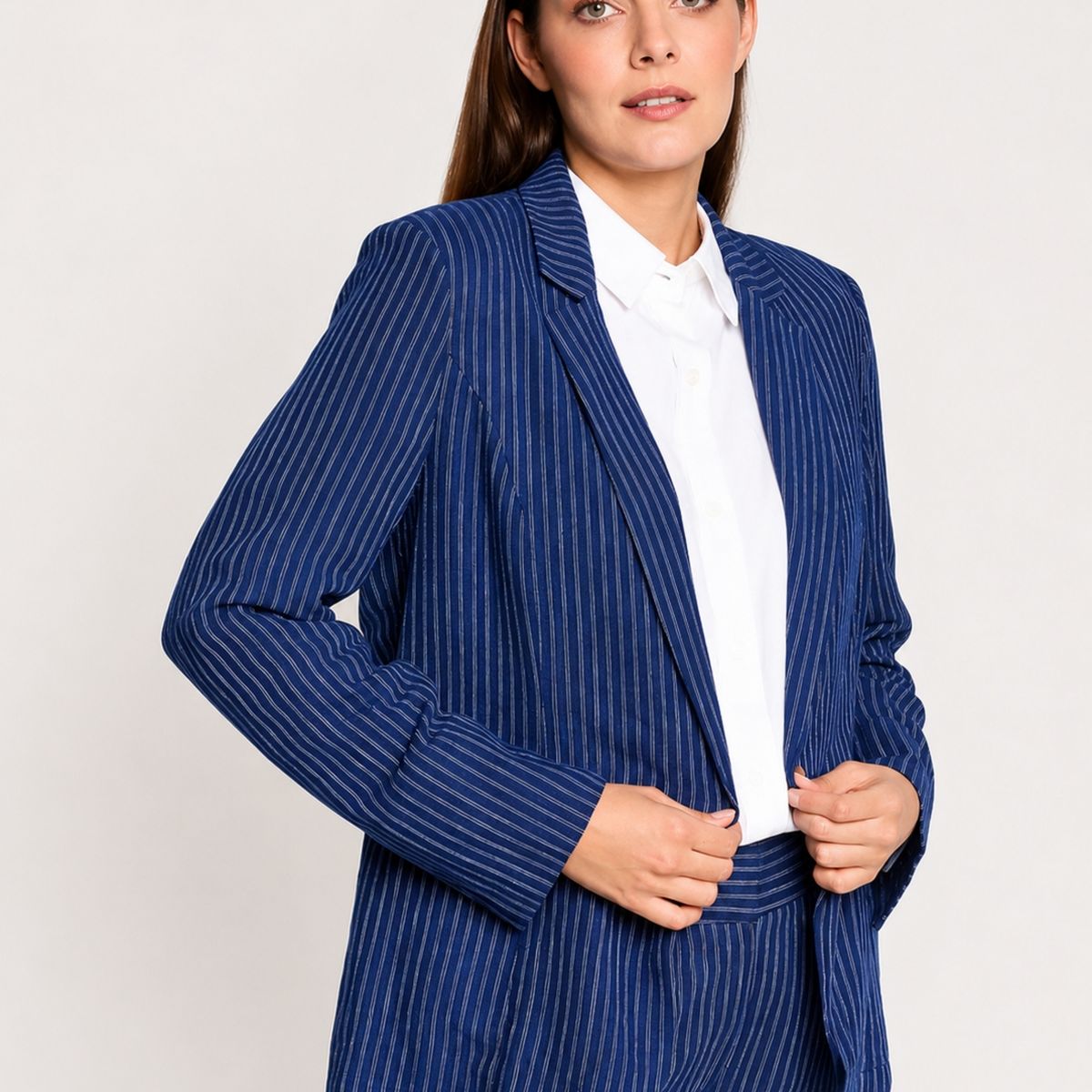 ARZANE - Blazer Mujer Lino Ella Azul