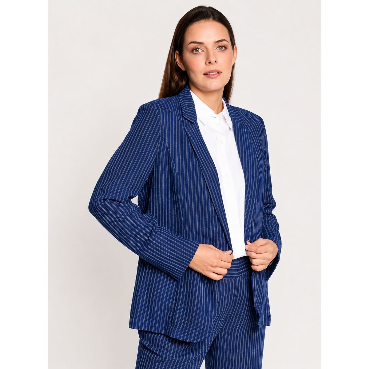 ARZANE - Blazer Mujer Lino Ella Azul