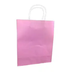 GENERICO - BOLSA REGALO KRAFT PASTEL ROSADO 21 X 27 X 11 X12UNI