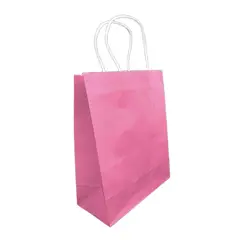 GENERICO - BOLSA REGALO KRAFT ROSADA 21X27X11 X12 UNI