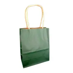 GENERICO - BOLSA REGALO KRAFT VERDE 14X11.5X7 X12 UNI