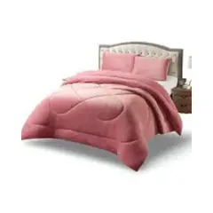 GENERICO - Cobertor Plush Con Chiporro De Invierno 2 Plazas Unicolor Rosa