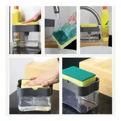 GENERICO - Dispensador de Lavaloza con Soporte de Esponja